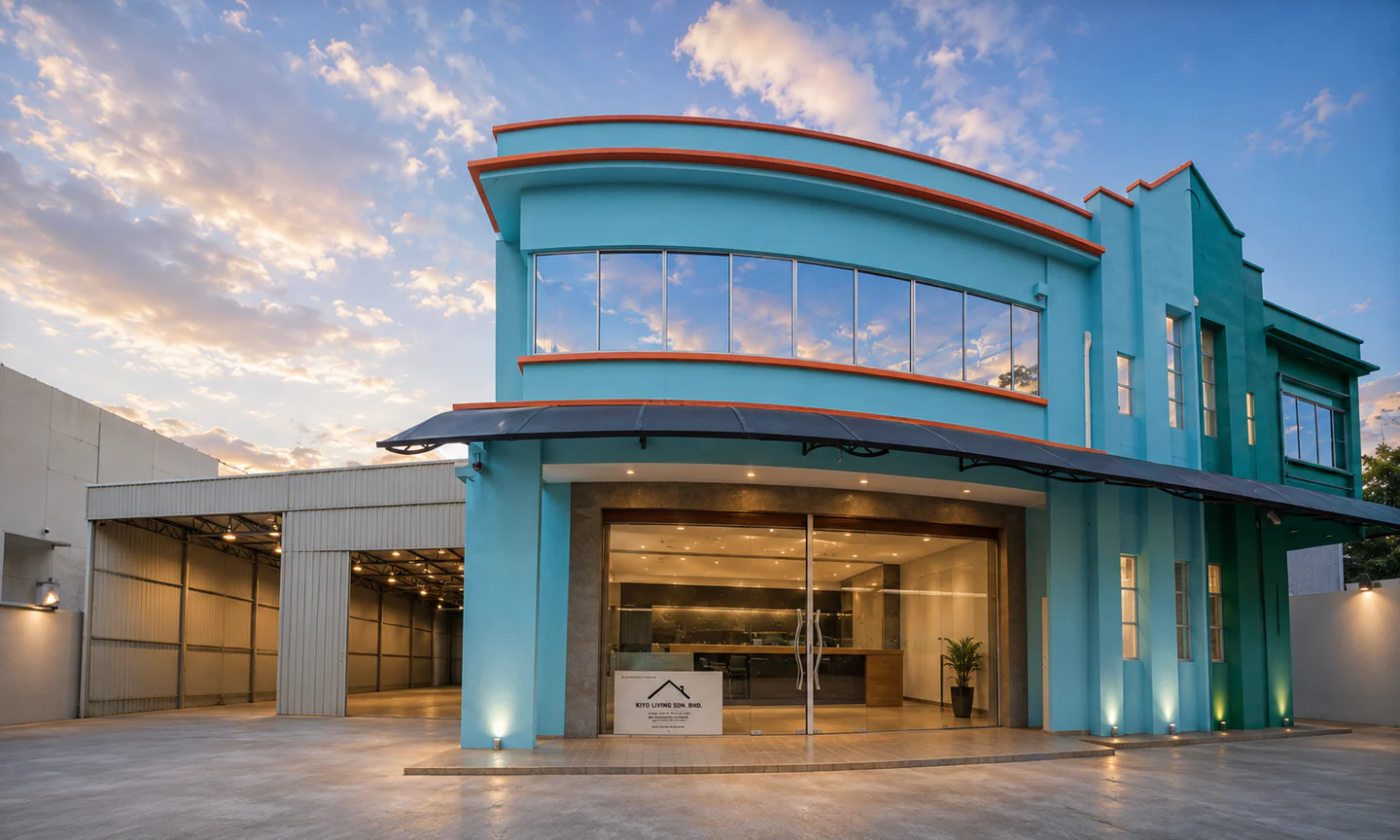 The exterior of KIYO's Kajang warehouse and showroom